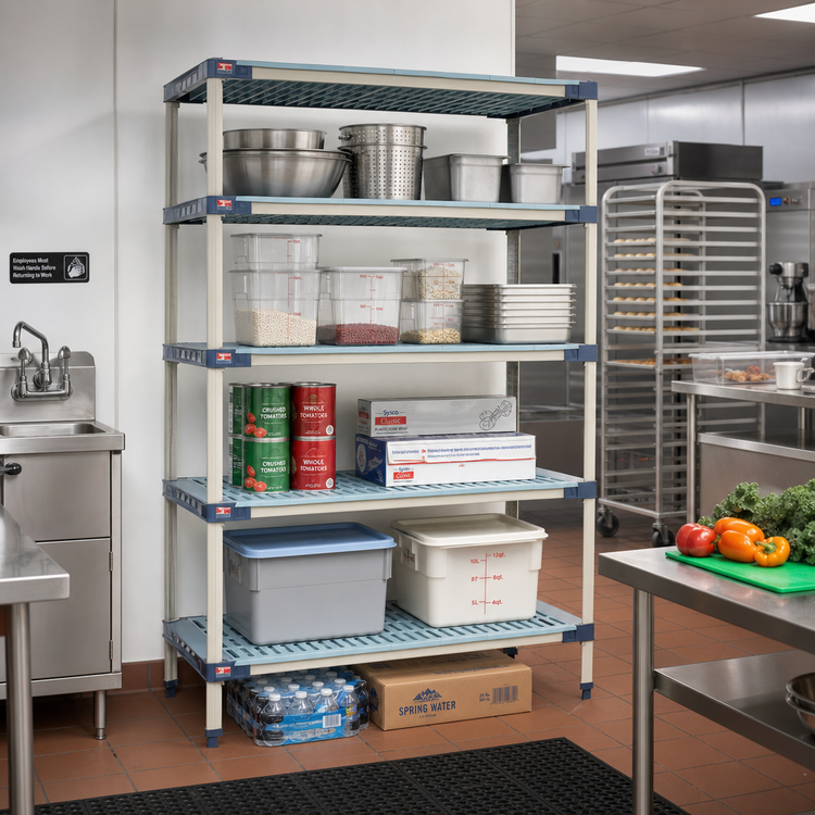 Product image #2 for MetroMax 4 Stationary 5-Shelf All-Polymer Starter Shelving Unit, 42W x 24D x 74H