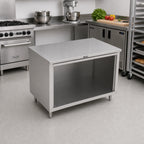 Thumbnail image #2 for John Boos 4CO6-2436 Open-Front Stainless Steel Work Table with 16-Gauge 300 Series Top, 36W x 24D