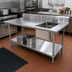 Thumbnail image #2 for 60-Inch x 30-Inch Stainless Steel Sink Work Table with Right-Hand Sink