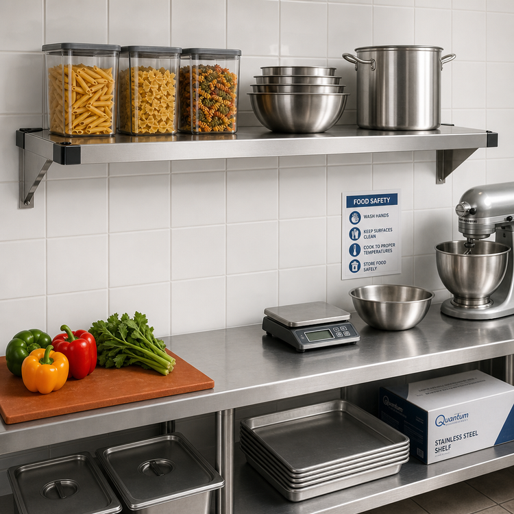 Product image #2 for Quantum 48 in. x 14 in. Solid 304 Stainless Steel Shelf with Marine Edge