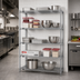 Thumbnail image #2 for Redipak 5-Tier Wire Shelving Unit, 48W x 24D x 63H, Stationary, Zinc Finish