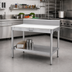 Thumbnail image #2 for New Age 36 Inch x 30 Inch Poly Top Work Table with 6 Inch Backsplash, Open Aluminum Base