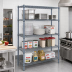 Thumbnail image #2 for Quantum WR54-1872GY Stationary Gray Epoxy Wire Shelving Starter Unit, 72"W x 18"D x 54"H, 4 Shelves and 4 Posts