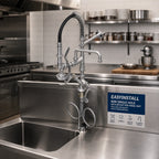Thumbnail image #2 for T&S Brass EasyInstall MPZ-2DWV-08-CR Mini Single-Hole Deck-Mount Pre-Rinse Unit with Add-On Faucet and 8-Inch Swing Nozzle