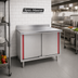 Thumbnail image #2 for Spec-Master Marine Series Enclosed Work Table with Cabinet Base and Hinged Doors, 36 x 30 Inches, 4-1/2 Inch Backsplash
