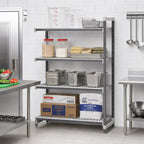 Thumbnail image #2 for Cambro Camshelving® Elements EXA242464V4480 24" x 24" x 64" 4-Tier Stationary Add-On Polymer Shelving Unit, Vented, Gray