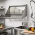 Thumbnail image #2 for John Boos Slanted Wall-Mounted Tubular Dishrack Sorting Shelf, 63 x 18 x 12-1/4 Inches, Stainless Steel