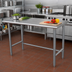 Thumbnail image #2 for Advance Tabco 48-Inch x 24-Inch 14-Gauge 304 Stainless Steel Flat Top Work Table with Open Base