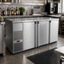 Thumbnail image #2 for Pro-Line E-Series 80-Inch Three-Section Stainless Steel Refrigerated Back Bar Cabinet with Solid Locking Doors