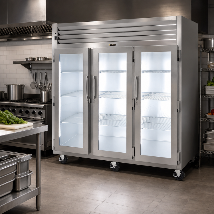 Product image #2 for Dealer's Choice G33010M Three-Section Reach-In Glass Door Merchandiser Freezer