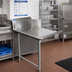 Thumbnail image #2 for BK Resources 60-Inch Straight Clean Dish Table, Right-to-Left, 18-Gauge Stainless Steel Top with Galvanized Legs