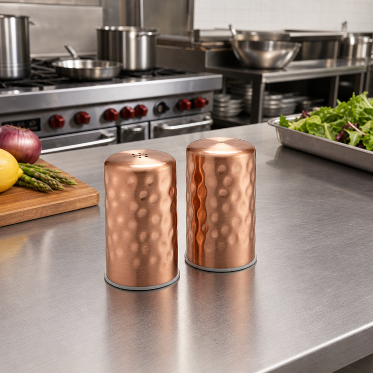 Product image #2 for Copper Salt & Pepper Shaker Set with Hammered Finish, 2 oz.