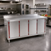 Thumbnail image #2 for Spec-Master Marine Series Stainless Steel Enclosed Work Table with Cabinet Base and 4 Hinged Doors, 96-Inch W x 30-Inch D