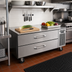 Thumbnail image #2 for Randell 53-Inch One-Section Self-Contained Refrigerated Chef Base Equipment Stand, Left-Side Mounted Compressor, 2 Drawers