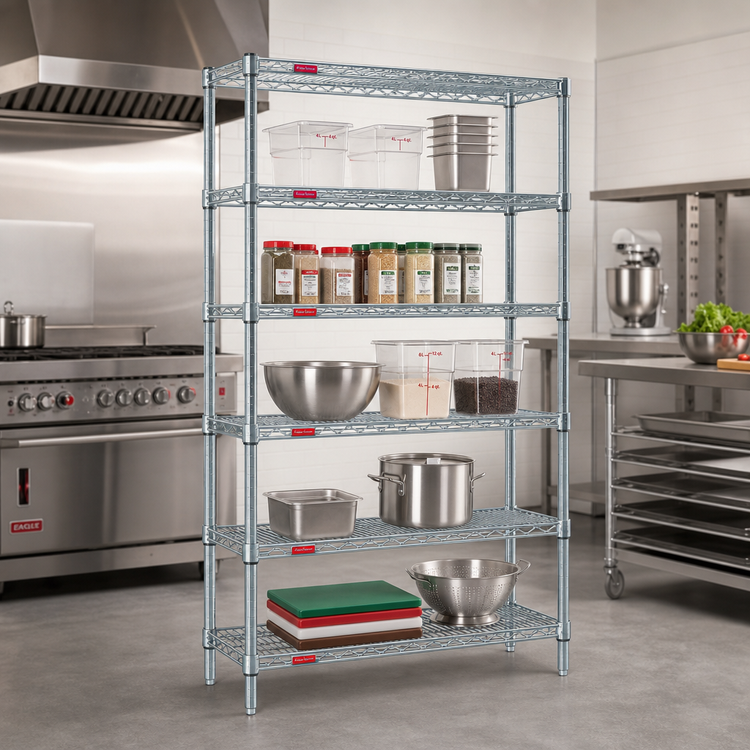 Product image #2 for EagleGard 5-Tier Wire Shelving Starter Unit, 30"W x 24"D x 86"H