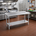 Thumbnail image #2 for Duke Deluxe 16 Gauge 300 Series Stainless Steel Work Table with 1-1/8 Inch Straight Riser and Stainless Undershelf, 48 x 24 Inches