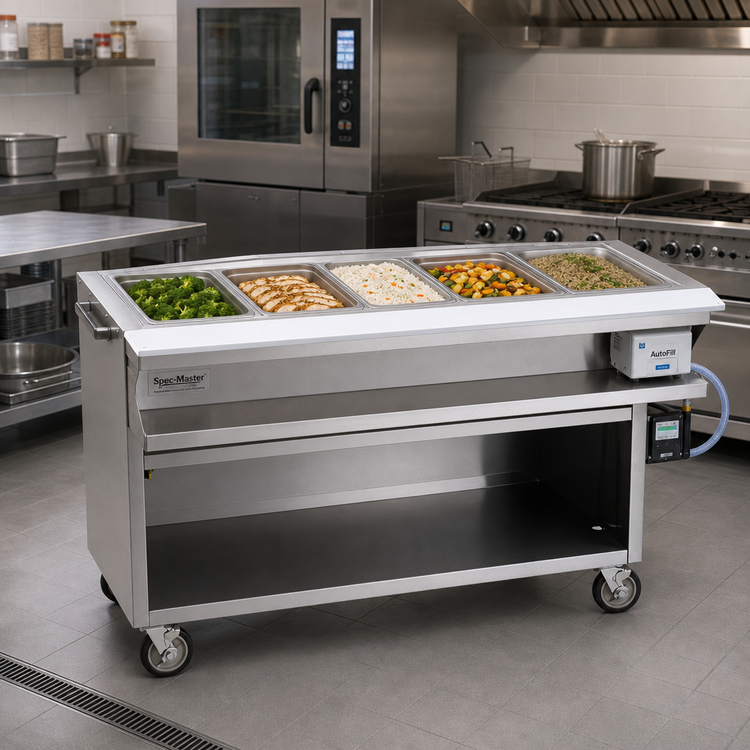 Product image #2 for Spec-Master SPHT5CB-208 5-Well Electric Mobile Sealed Well Hot Food Table with AutoFill