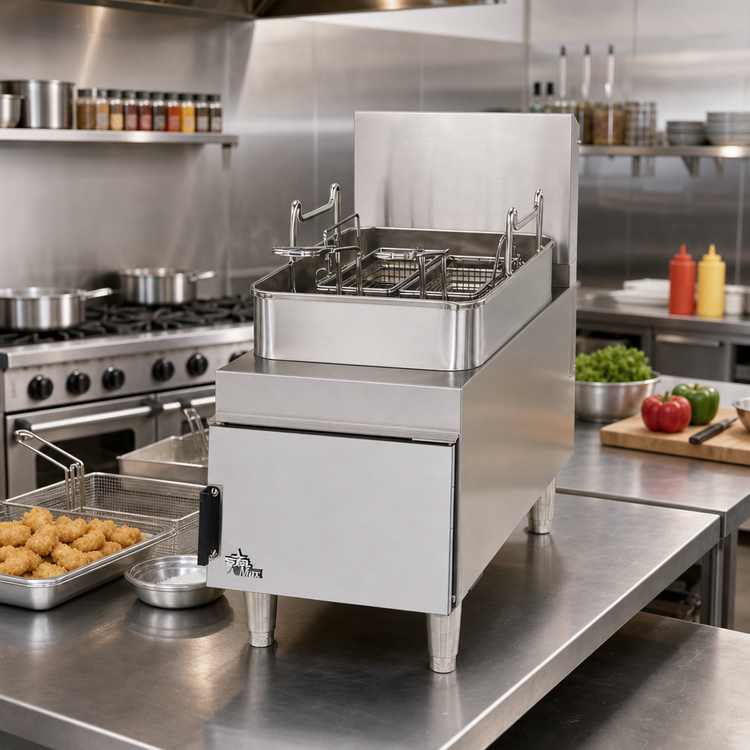 Product image #2 for Star-Max Heavy Duty Countertop Gas Fryer, 15 lb. Capacity, Twin Baskets