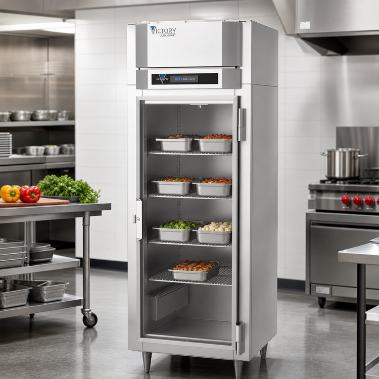 Product image #2 for Victory UltraSpec Extra Wide Glass Door Reach-In Warming Cabinet, Standard Depth, 24.4 Cu. Ft., 1 Section, Stainless Steel
