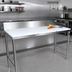 Thumbnail image #2 for John Boos 96 Inch x 24 Inch Reversible Poly Top Trimming Table with 6 Inch Backsplash and Stainless Steel Base