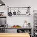 Thumbnail image #2 for John Boos PRW21 Wall-Mount Double-Bar Stainless Steel Pot Rack, 48 Inch, 8 Hooks