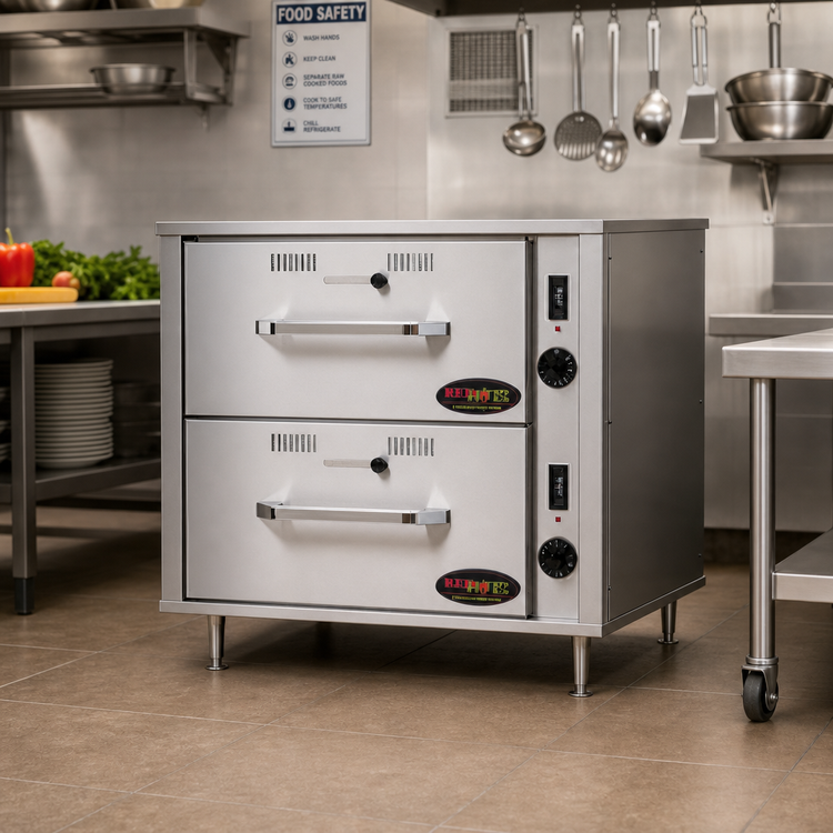 Product image #2 for RedHots Freestanding 2-Drawer Heated Warming Drawer, 240V, Stainless Steel