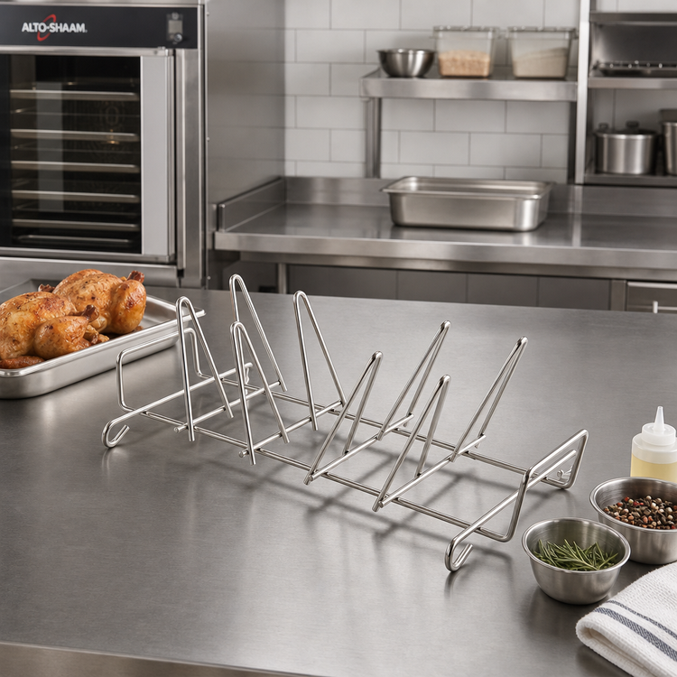 Product image #3 for Alto-Shaam 8-Chicken Capacity Stainless Steel Poultry Roasting Rack for Full-Size Hotel Pans