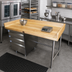 Thumbnail image #2 for Advance Tabco 60 x 30 Inch Wood Top Bakers' Table with 3-Drawer Left Stack and Stainless Steel Base