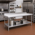 Thumbnail image #2 for Poly-Vance Poly Top Work Table with 6-Inch Backsplash and Adjustable Undershelf, 120 x 30 Inches