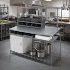 Thumbnail image #2 for Eagle Group TSD3660Z Drive-Through Task Station with Galvanized Steel Top, 60 x 36 x 74 Inches, 2 Overshelves, 2 Undershelves, 14 Bins