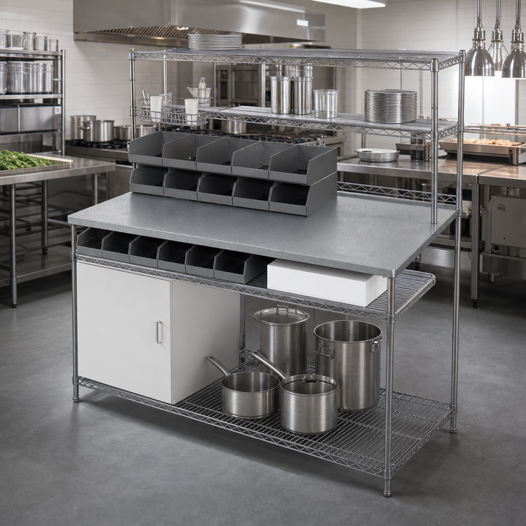 Product image #2 for Eagle Group Drive-Through Task Station with Galvanized Steel Top, 60 Inch x 36 Inch