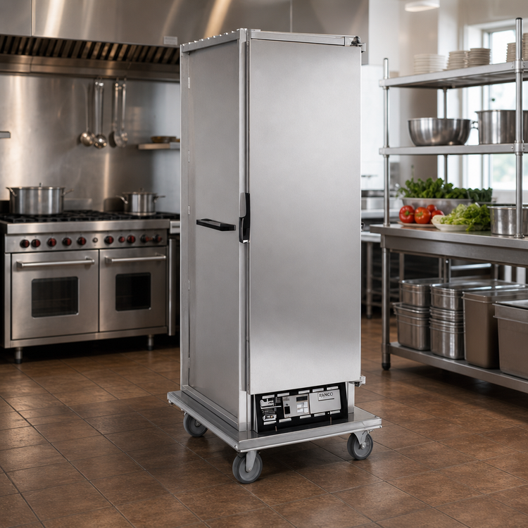 Product image #2 for Panco Full-Size Narrow Heated Holding Cabinet, Non-Insulated, Solid Door, 12 Pairs of Removable Wire Slides, 2.25-Inch Centers