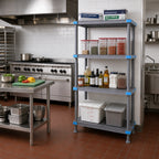 Thumbnail image #2 for Quantum Millenia QP182474V3S1 24"W x 18"D x 74"H Gray Polymer Shelving Unit, 4-Shelf Stationary Starter