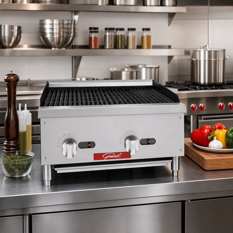Product image #3 for 24-Inch Countertop Natural Gas Charbroiler with 35,000 BTU Burners