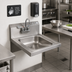 Thumbnail image #2 for BK Resources ADA Wall-Mount Hand Sink Package with Lead-Free Splash-Mount Faucet, 14 x 16 Bowl, 304 Stainless Steel