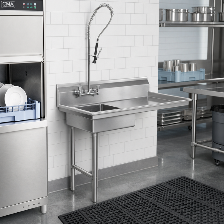 Product image #2 for CMA Dishmachines SL-U Undercounter Left Soiled Dish Table with 20 x 20 x 5-Inch Sink