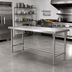 Thumbnail image #2 for Heavy Duty Stainless Steel Work Table with Open H-Frame Base, 84W x 24D x 36H