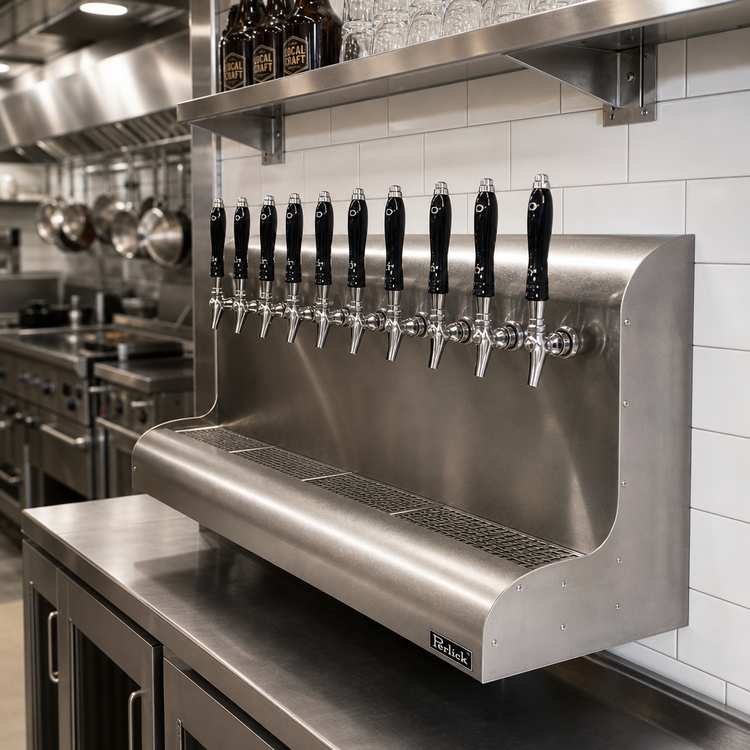 Product image #2 for Perlick 9-Faucet Modular Wall-Mount Glycol-Cooled Draft Beer Dispensing Tower