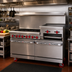 Thumbnail image #2 for American Range 72-Inch Commercial Gas Range with 8 Open Burners, 24-Inch Raised Griddle/Broiler, Convection Oven, and Standard Oven