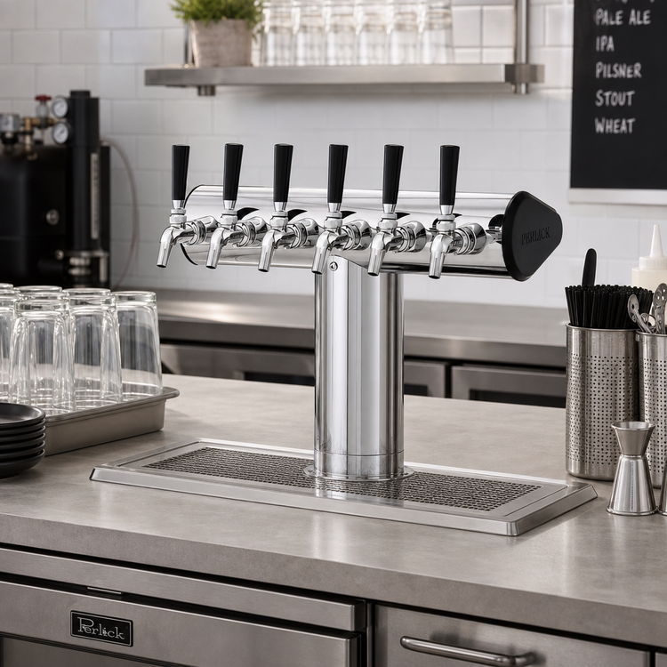 Product image #2 for Perlick 6-Faucet Winged Tee Countertop Glycol-Cooled Draft Beer Tower