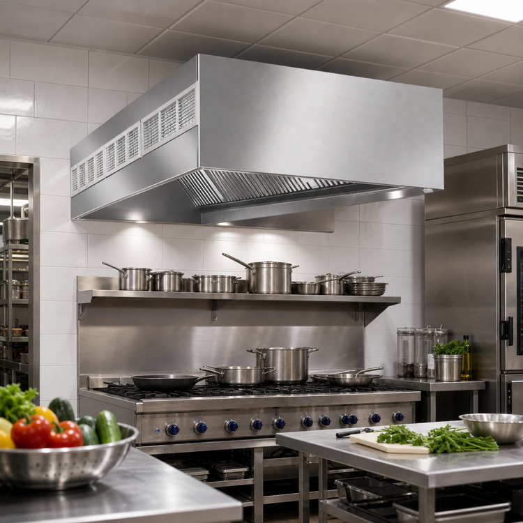 Product image #2 for SpecAir HEF96-48 Wall Type Front Discharge Make-Up Air Exhaust Hood, 48-Inch