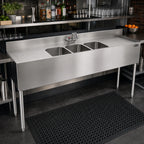 Thumbnail image #2 for Krowne Silver Series 18-63C Three-Compartment Stainless Steel Bar Sink with Dual Drainboards, 72-Inch, Faucet Included