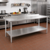 Thumbnail image #2 for Eagle Spec-Master 108-Inch Stainless Steel Work Table with Adjustable Undershelf and Rear Up-Turn