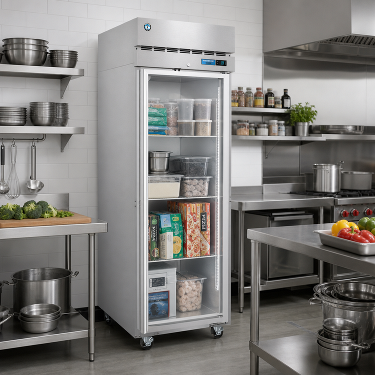 Product image #2 for Hoshizaki Steelheart F1A-FG One-Section Reach-In Freezer with Full Glass Door, 23.1 Cu. Ft., Stainless Steel