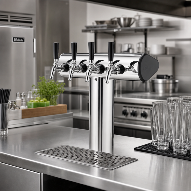 Product image #2 for Perlick Winged Tee 4-Faucet Glycol-Cooled Countertop Draft Tower