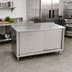 Thumbnail image #2 for John Boos Enclosed Stainless Steel Work Table with Sliding Door Cabinet Base, 48 x 24 Inches, 16/300 Top, 1-1/2 Inch Rear Up-Turn