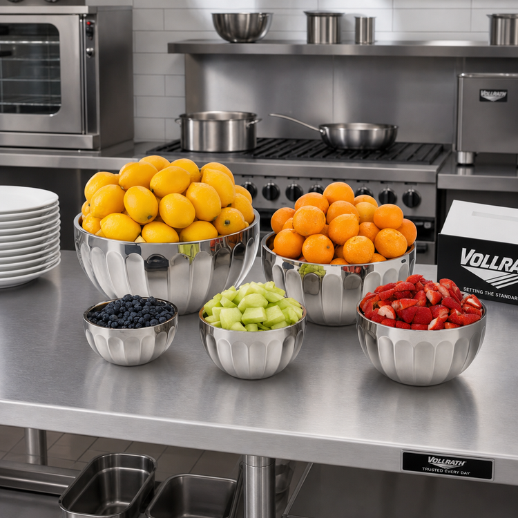 Product image #2 for Vollrath 6.9 Quart Round Double Wall Insulated Stainless Steel Serving Bowl