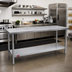 Thumbnail image #2 for Duke 72-Inch Stainless Steel Work Table with Galvanized Undershelf