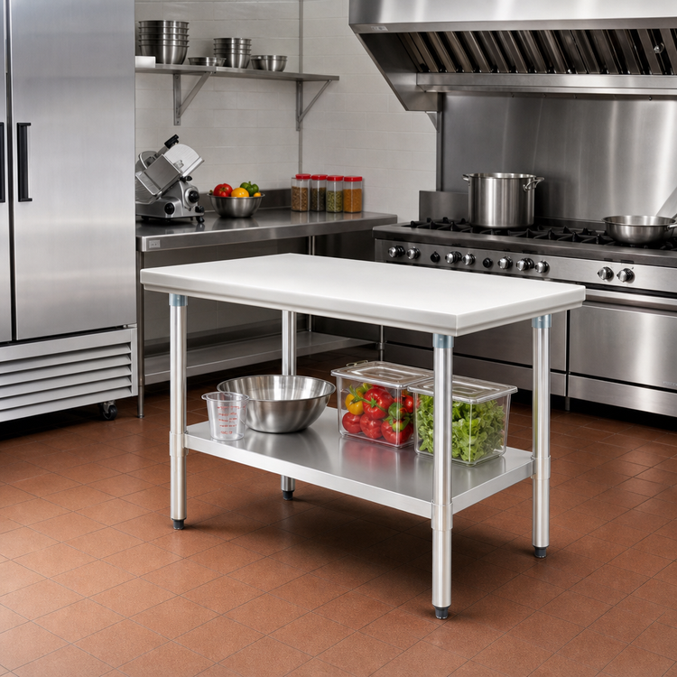 Product image #2 for Eagle Deluxe Series Stainless Steel Work Table with Adjustable Undershelf, 60 x 30 Inches