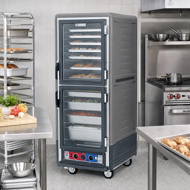 Product image #2 for Metro C5 3 Series Insulation Armour Full Height Mobile Heated Holding & Proofing Cabinet, Gray, Dutch Clear Doors, Low Wattage